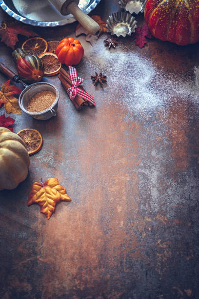 istock Autumn Background with Nuts, Spices and Candied Oranges 870875086