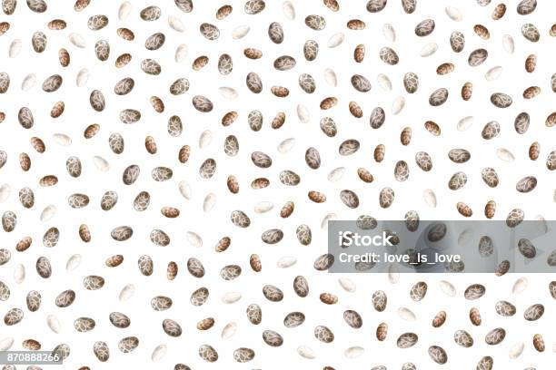 Chia Seed Seamless Pattern Stock Illustration - Download Image Now - Antioxidant, Beauty, Cheerful