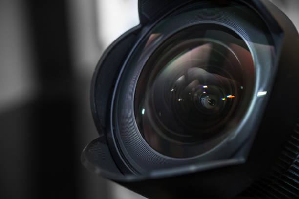 istock Wide angle lens with lens hood, shade 870898966