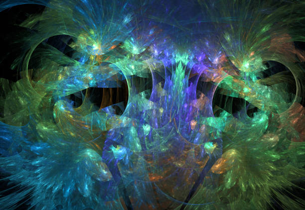 istock Abstract illustration of a fractal pattern on black background 870899290