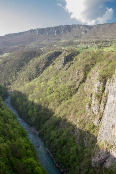 istock Zip line over the river and canyon Tara, Montenegro 870915494
