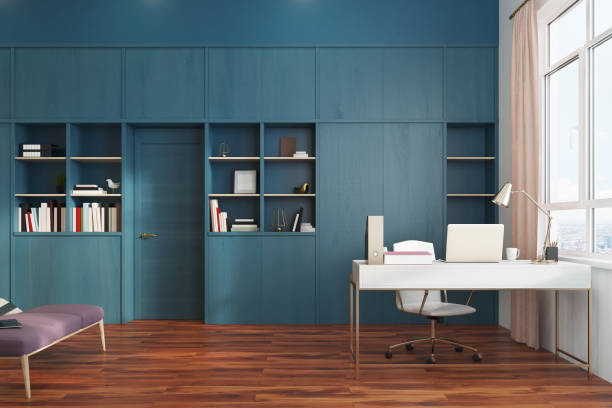 istock White bedroom and home office interior side 870919344