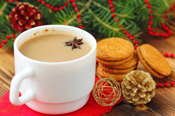 istock Cup of coffee with Christmas sweetness 870919842