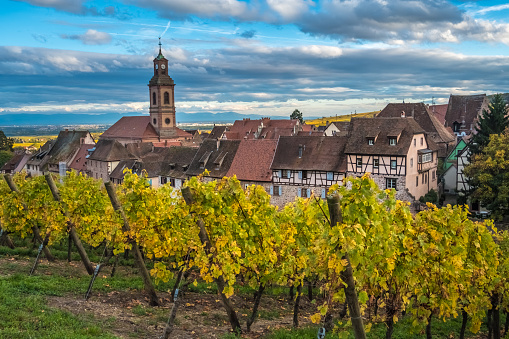 Riquewihr (Reichenweier) a wine-making village in the Haut-Rhin department, Alsace, France.
