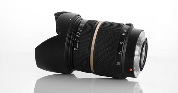 Zoom lens of on white background