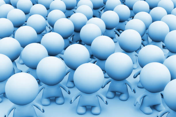 istock huge crowd of blue human characters (3d illustration) 870930346