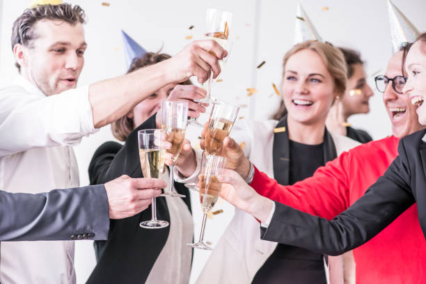 New Year office party stock photo