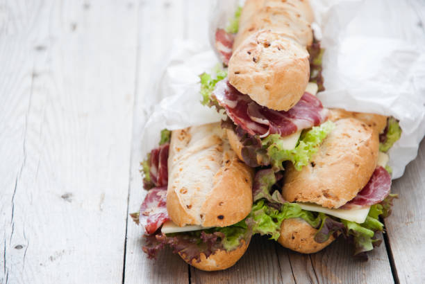 istock Picnic jamon sandwich with lettuce leaves 870933988