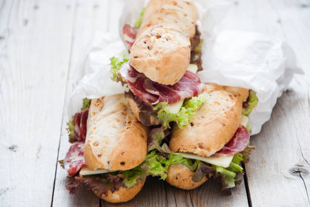 istock Picnic jamon sandwich with lettuce leaves 870934380