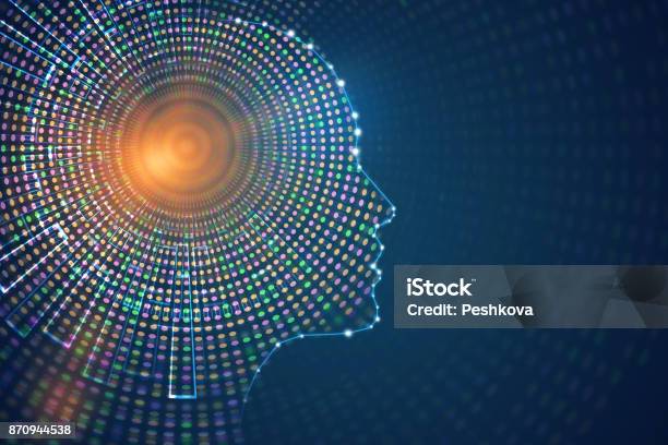 Artificial Intelligence Concept Stock Photo - Download Image Now - Head, Innovation, Abstract