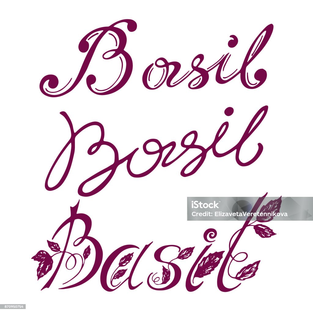 Logo Basil Stock Illustration - Download Image Now - Agriculture, Art ...