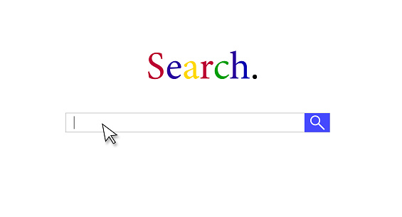 Internet search webpage input textbox mouse pointer and button