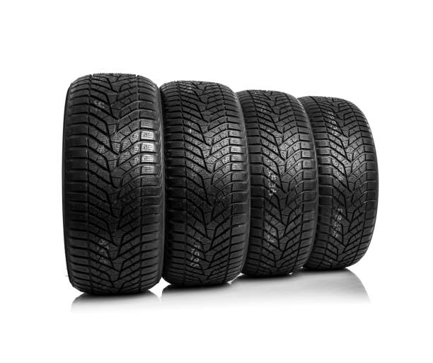 istock Winter tires on a white background 870954856