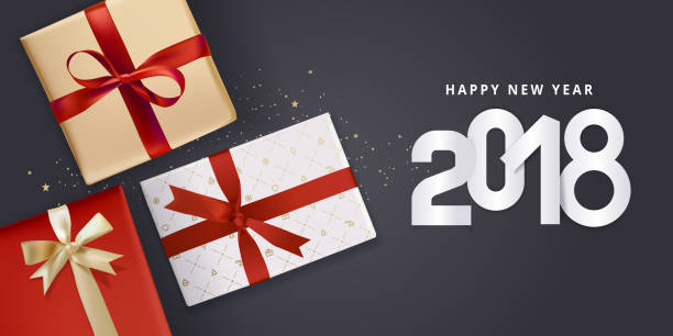 ilustraciones, imágenes clip art, dibujos animados e iconos de stock de tarjeta de felicitación del año nuevo - ny01