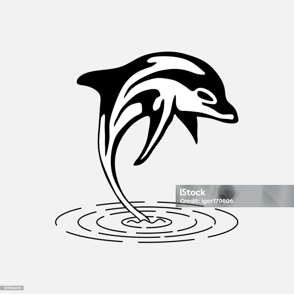 icon jumping dolphin, water park, entertainment icon jumping dolphin, water park, entertainment, fully editable vector image Dolphin stock vector