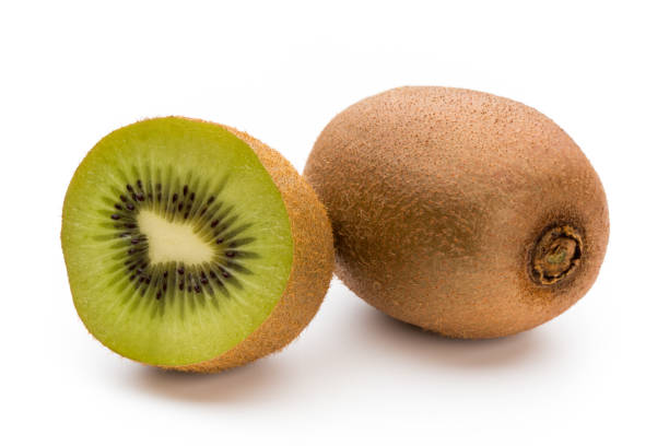 istock Kiwi fruit and sliced isolated on white background. 870965148