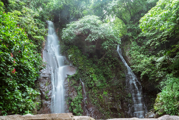 istock Twin rocky waterfalls 870965168