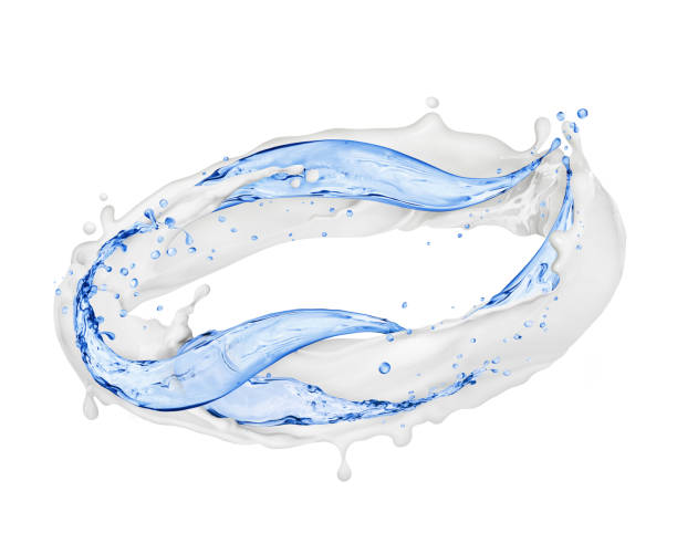 istock Milk with water splashes rotate in a circle on white background 870968166