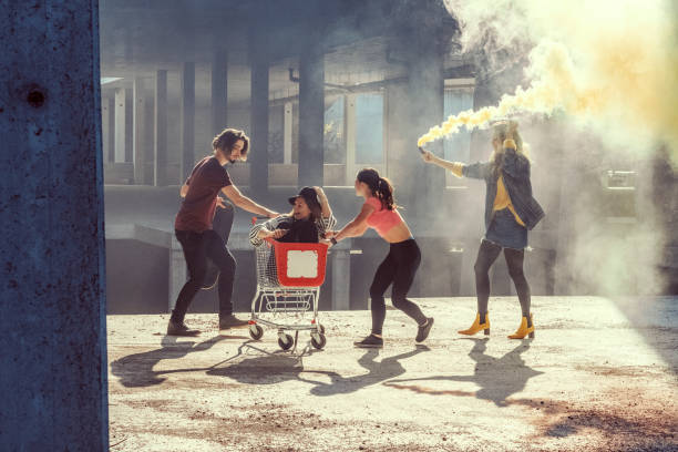 istock Young adults reckless at abandoned construction site 870968686