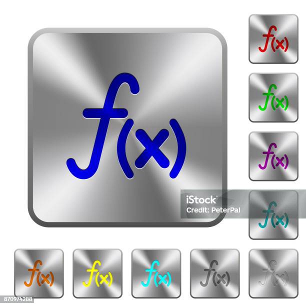 Functtion Button Function Rounded Square Steel Buttons Stock Illustration - Download ...