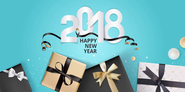 istock Vector illustration of New Year 2018 greeting card 870974458