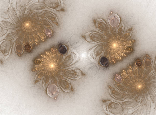 istock spiral glowing flowers in brown color 870974698
