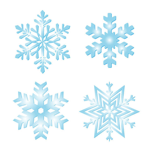 illustrations, cliparts, dessins animés et icônes de cristal de glace collection, flocon de neige de l’hiver de décoration, neige, noël, symbole de l’avent, - snowflake ice crystal christmas snow