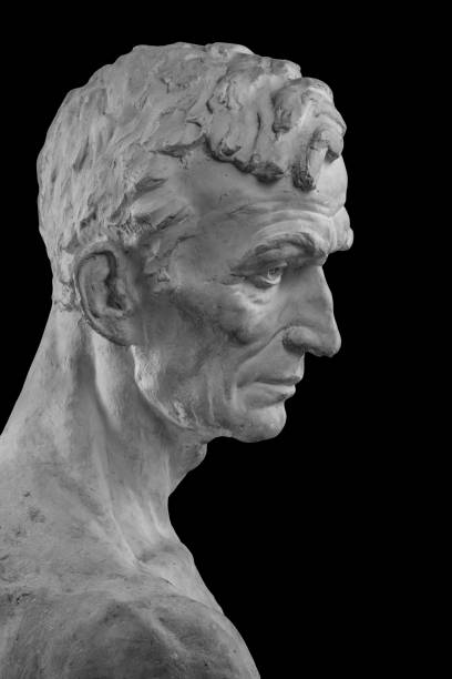 istock White plaster bust, sculptural portrait of the Master 870989564