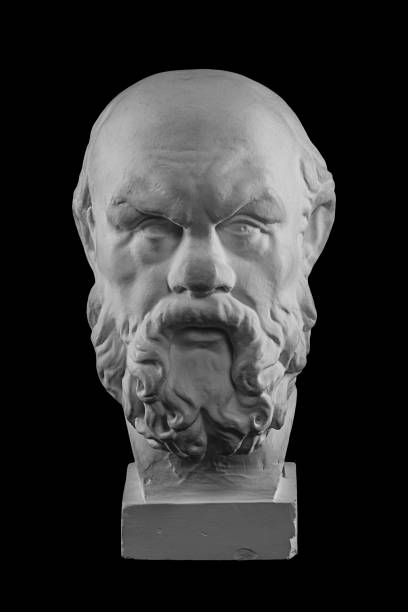istock White plaster bust, sculptural portrait of Socrates 870999100