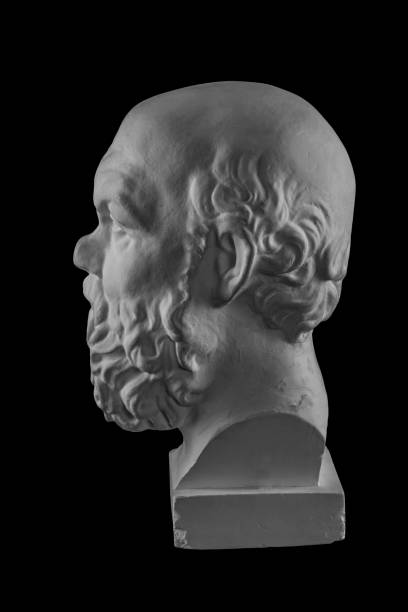 istock White plaster bust, sculptural portrait of Socrates 870999206