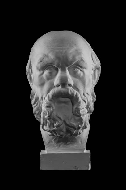 istock White plaster bust, sculptural portrait of Socrates 870999306