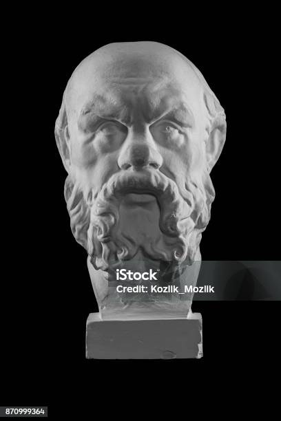 White Plaster Bust Sculptural Portrait Of Socrates Stock Photo - Download Image Now
