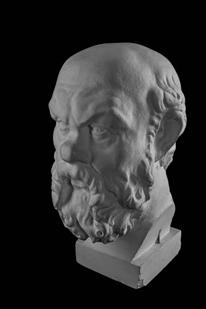 istock White plaster bust, sculptural portrait of Socrates 870999414