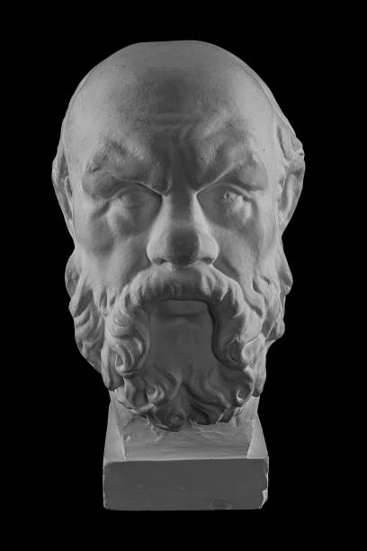 istock White plaster bust, sculptural portrait of Socrates 870999470