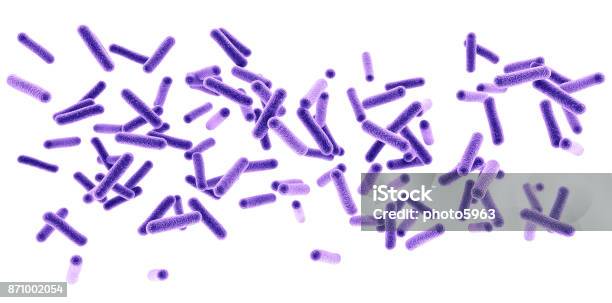 Bacterias Foto de stock y más banco de imágenes de Bacteria - Bacteria, Tridimensional, Fondo blanco