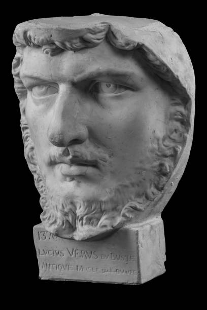 istock White plaster bust, sculptural portrait of Lucius Verus 871002484