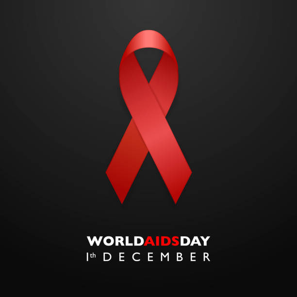 banner z aids awareness red ribbon. koncepcja dnia pomocy. szablon projektu dla czasopism internetowych, infografik, reklam. ilustracja wektorowa eps10 - world aids day stock illustrations