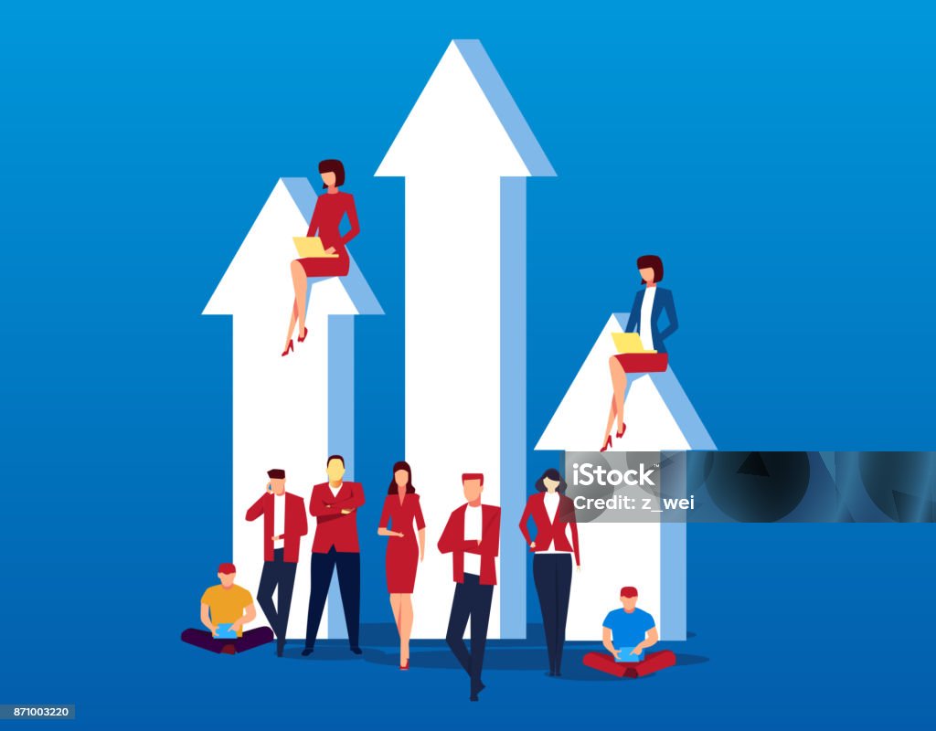 Arrow with business team Growth stock vector