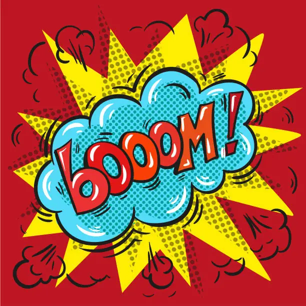 Vector illustration of Blast booom on a colored background