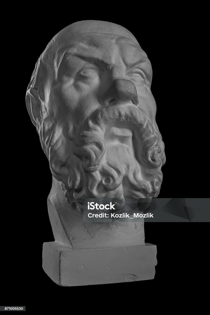 Busto in gesso bianco, ritratto scultoreo di Socrate - Foto stock royalty-free di Adulto Busto in gesso bianco, ritratto scultoreo di Socrate - Foto stock royalty-free di Adulto