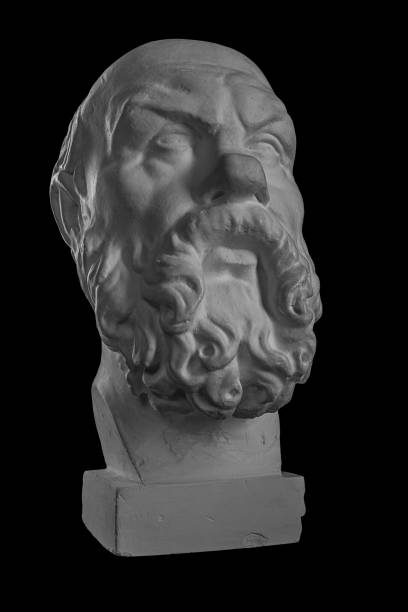 istock White plaster bust, sculptural portrait of Socrates 871005530