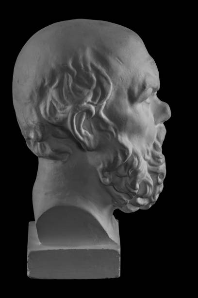 istock White plaster bust, sculptural portrait of Socrates 871005690