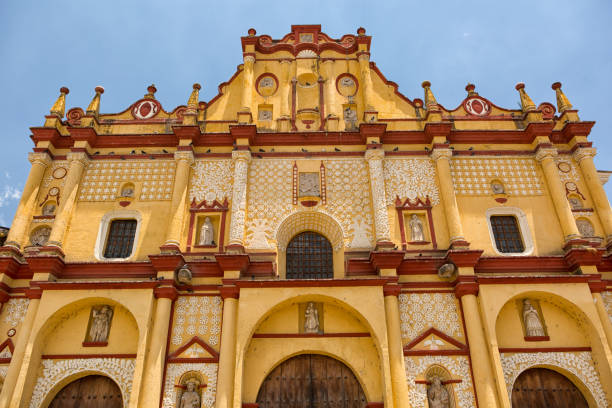 istock front of colonial cathedral in San Cristobal de las Casas 871005964