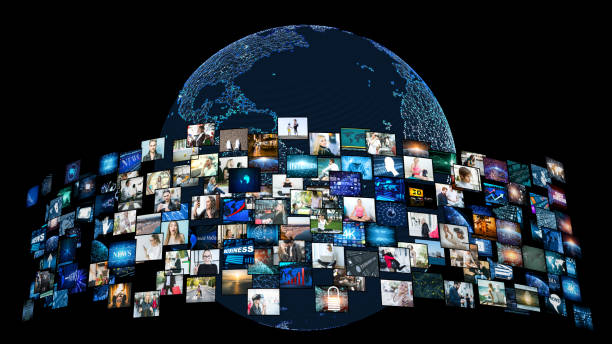 istock Media concept video wall with small screens 871017924