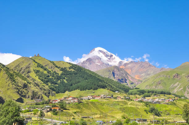 istock Panorama Kazbek and the surrounding mountain landscape 871025174