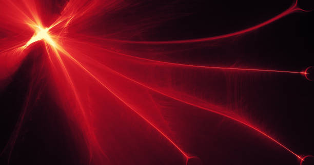 istock Red And Yellow Abstract Lines Curves Particles Background 871034524