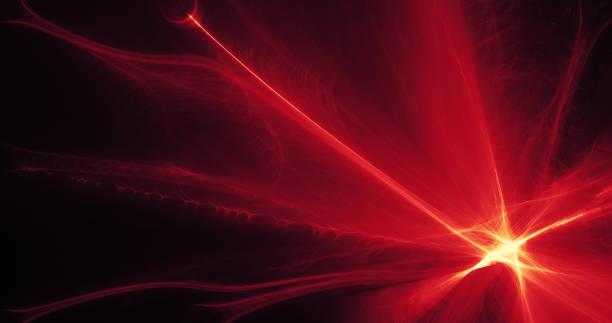 istock Red And Yellow Abstract Lines Curves Particles Background 871034548