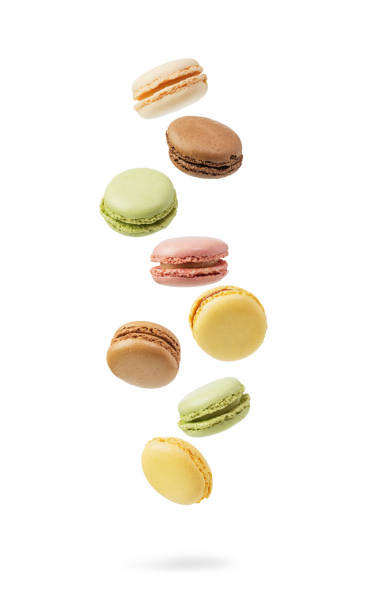istock Colorful and falling French Macarons 871036988