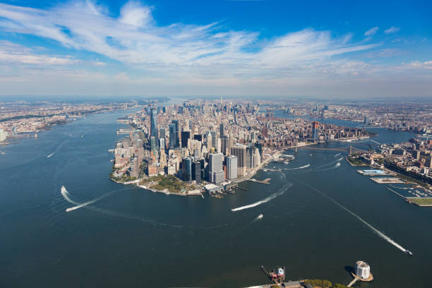 Manhattan aerial 2 stock photo