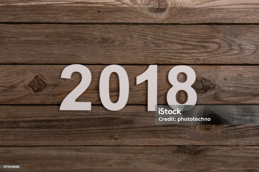 New year concepts 2018 on desk 2018 Stock Photo